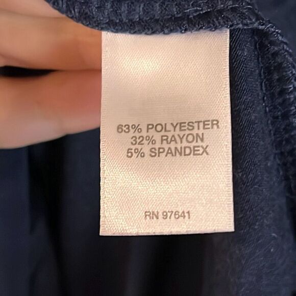 J. Jill Navy Blue Accordion Pleated Hem Tunic Top Small Tall ST - Picture 5 of 6